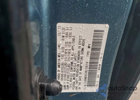 2013 Honda Cr-V Lx из США, поврежденный, VIN 5J6RM3H3XDL036319